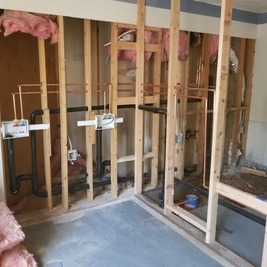 Rough-in copper and drain pipes for Bathroom Plumbing in Tupper Lake